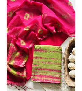 Shibori Green Full Kota Doriya Suits