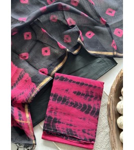 Shibori Pink Full Kota Doriya Suits