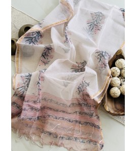 Handblock Mauve Floral Kota Doriya Cotton Suits