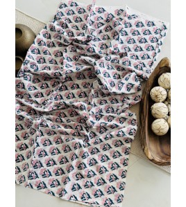 Handblock Mauve Floral Kota Doriya Cotton Suits