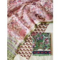 Handblock Green Floral Kota Do...