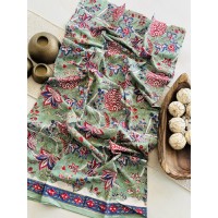 Handblock Green Floral Kota Do...