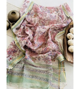 Handblock Green Floral Kota Doriya Cotton Suits