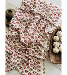 Handblock Green Floral Kota Doriya Cotton Suits