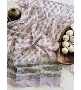 Handblock Blueberry Floral Kota Doriya Cotton Suits