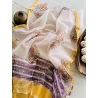 Handblock Yellow Floral Kota D...