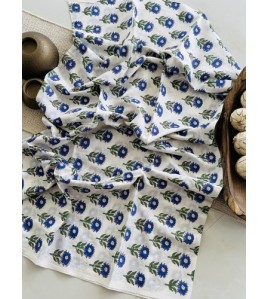 Handblock Yellow Floral Kota Doriya Cotton Suits