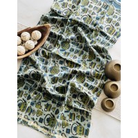 Ajrakh Blue Chai Chanderi Suit...