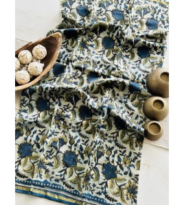 Ajrakh Blue Floral Chanderi Suits