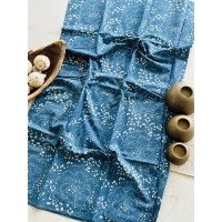 Ajrakh Blue Floral Chanderi Su...