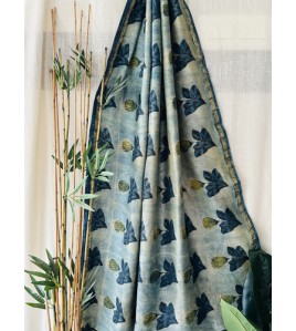 Vanaspathi Ajrakh Blue Flower