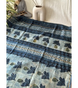 Vanaspathi Ajrakh Blue Flower