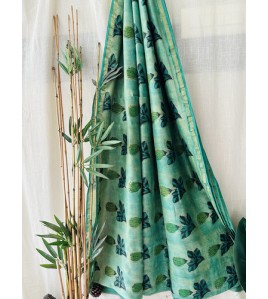 Vanaspathi Ajrakh Green Flower