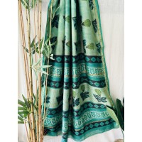 Vanaspathi Ajrakh Green Flower...