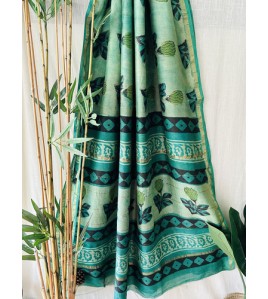 Vanaspathi Ajrakh Green Flower