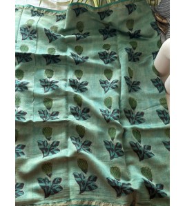 Vanaspathi Ajrakh Green Flower