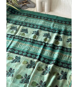 Vanaspathi Ajrakh Green Flower