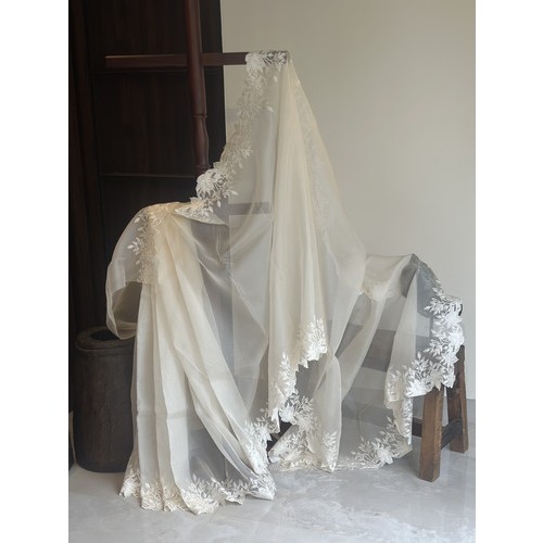 Ivory Florance Silk Organza - Exquisite Saree