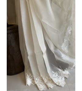 Ivory Florance Silk Organza - Exquisite Saree