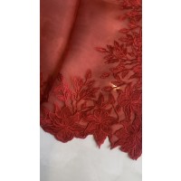 Red Florance Silk Organza - Ex...