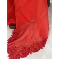 Red Florance Silk Organza - Ex...