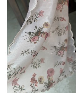 Peach Crush Chiffon Mirror Work - Exquisite Saree