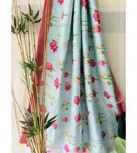 Tulip Pure Linen Saree