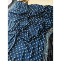 Ajrakh Blue Floral Butta Premi...