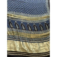 Ajrakh Blue Floral Butta Premi...