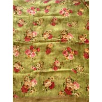 Mustard Green Pure Linen Saree...