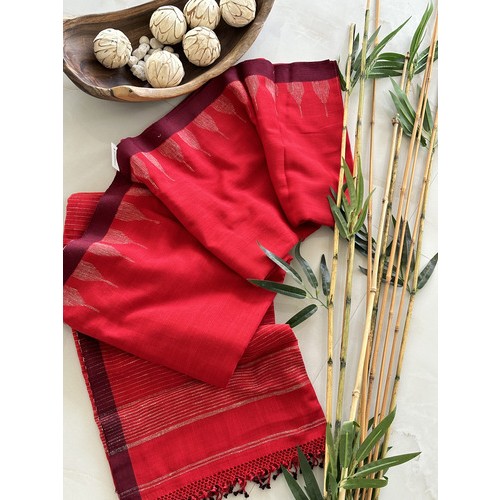 Pure Bengal Red Cotton - Exquisite Saree