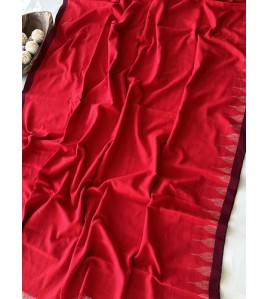 Pure Bengal Red Cotton - Exquisite Saree
