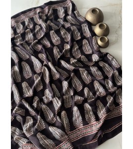 Ajrakh Leaf Premium - Modal Silk Saree