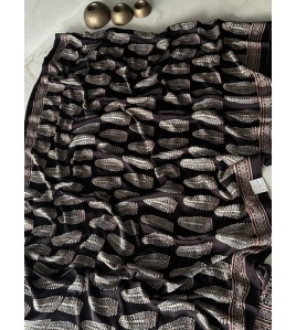 Ajrakh Leaf Premium - Modal Silk Saree