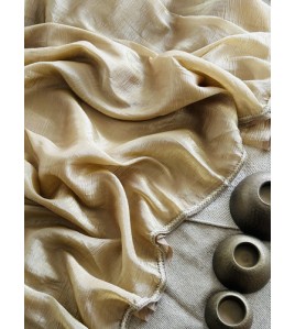 Gold Crushed Tissue Silk Saree