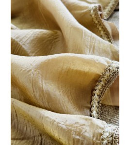 Gold Crushed Tissue Silk Saree