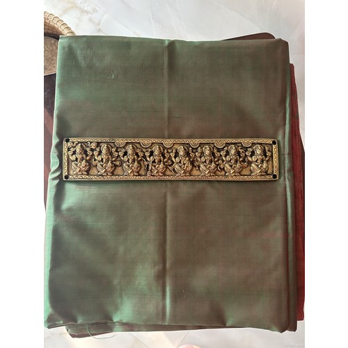 Handloom Pure kathan Plain Green Dual Shade - Exquisite Saree