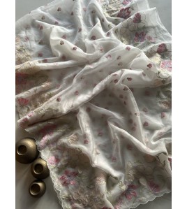 Applique Premium Organza - Exquisite Saree