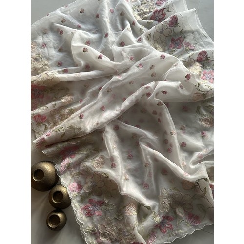Applique Premium Organza - Exquisite Saree