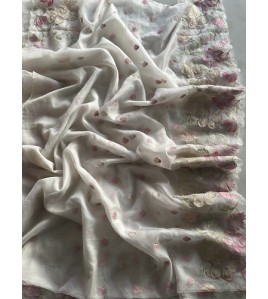 Applique Premium Organza - Exquisite Saree