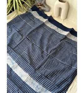 Indigo Blue - Mul Cotton Saree