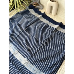 Indigo Blue - Mul Cotton Saree...