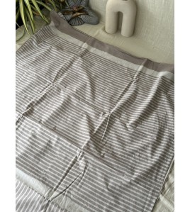 Beige - Mul Cotton Saree