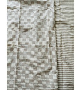 Beige - Mul Cotton Saree