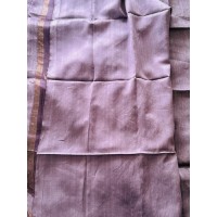Mauve Violet Jamdani Linen Sar...