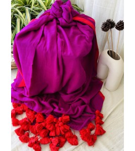 Magenta Grace Handwoven Mul Cotton Saree