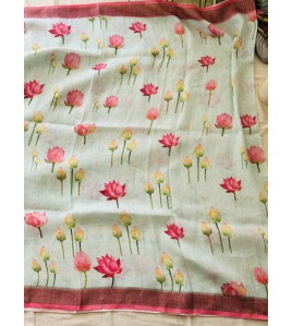 Tulip Pure Linen Saree