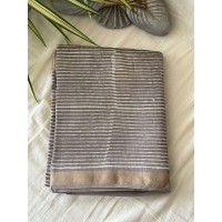 Mud Grey Zari - Silk Cotton Sa... Mud Grey Zari - Silk Cotton Sa...