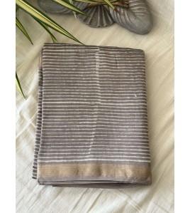 Mud Grey Zari - Silk Cotton Saree