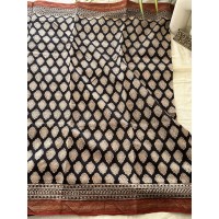 Black Floral Motif - Silk Cott... Black Floral Motif - Silk Cott...